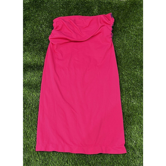 Knitro LOVE KILLS Rare Y2K Crystal Pink Tube Dress Made in USA One Size Clubwear - Picture 7 of 9